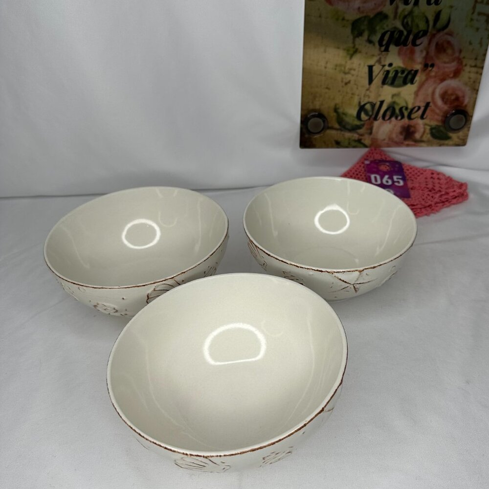 Thompson Pottery Cape Cod Soup/Cereal Bowls Beige - Picture 2 of 6